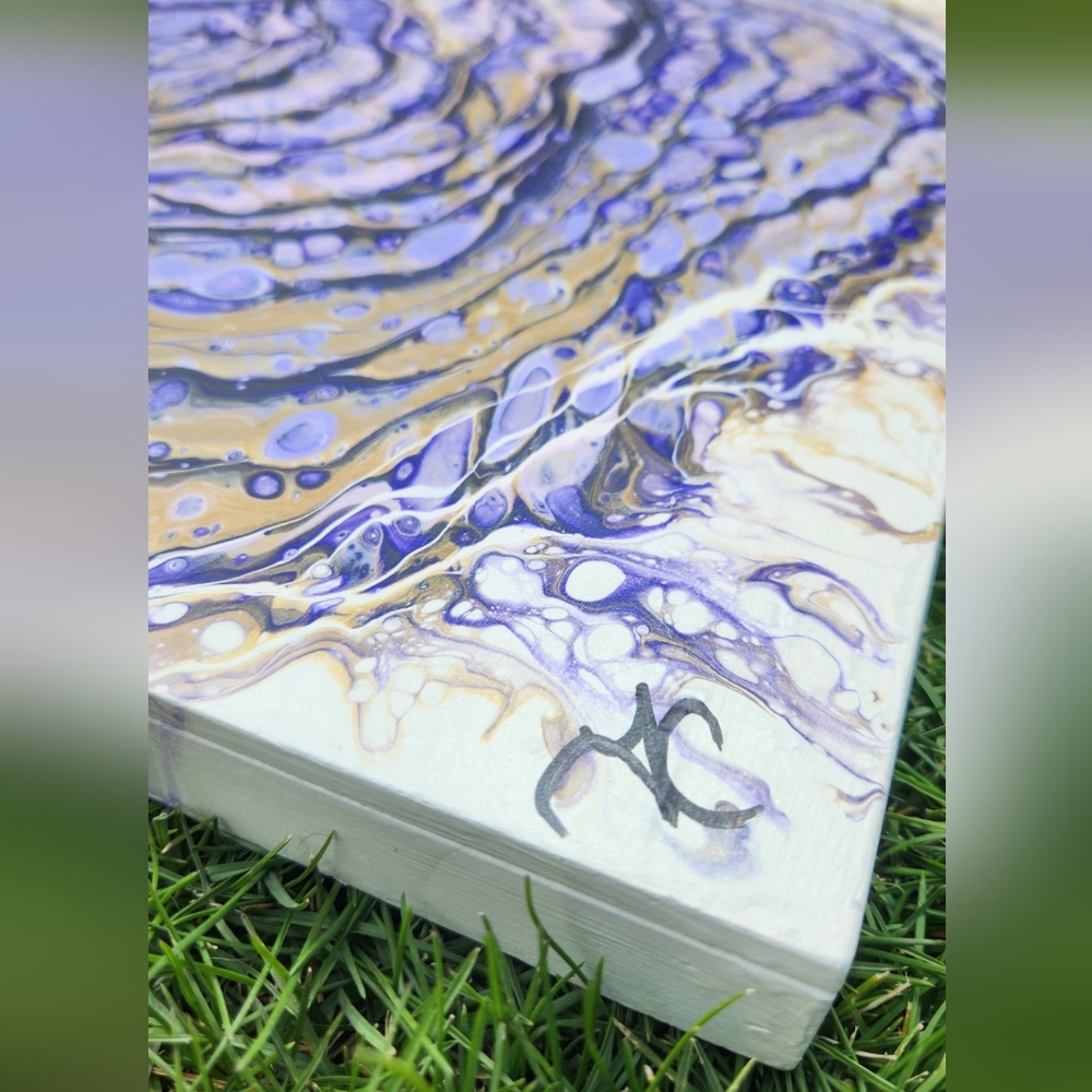 'Mysterious' Handcrafted Acrylic Paint Pour - Picture 4 of 8